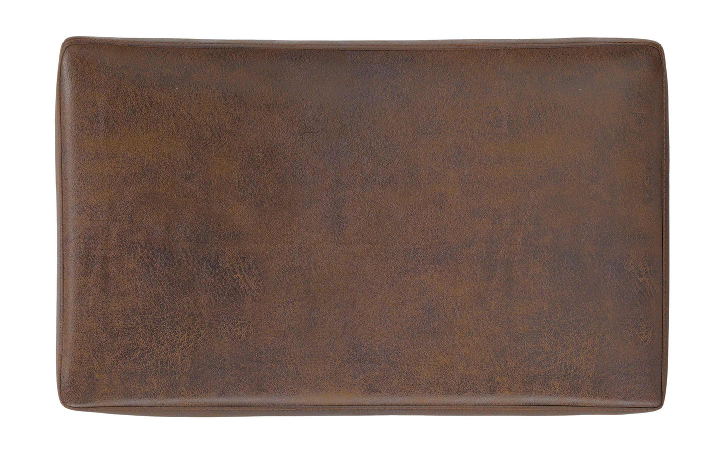 Distressed Chestnut Brown Distressed Vegan Leather | Shiloh Small Storage Ottoman in Distressed Vegan Leather