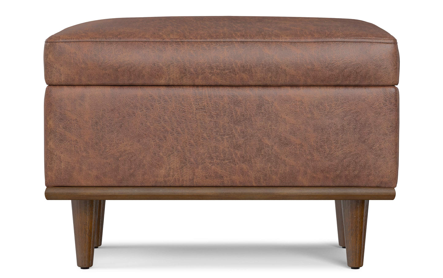Shiloh Small Storage Ottoman  in Distressed Vegan Leather