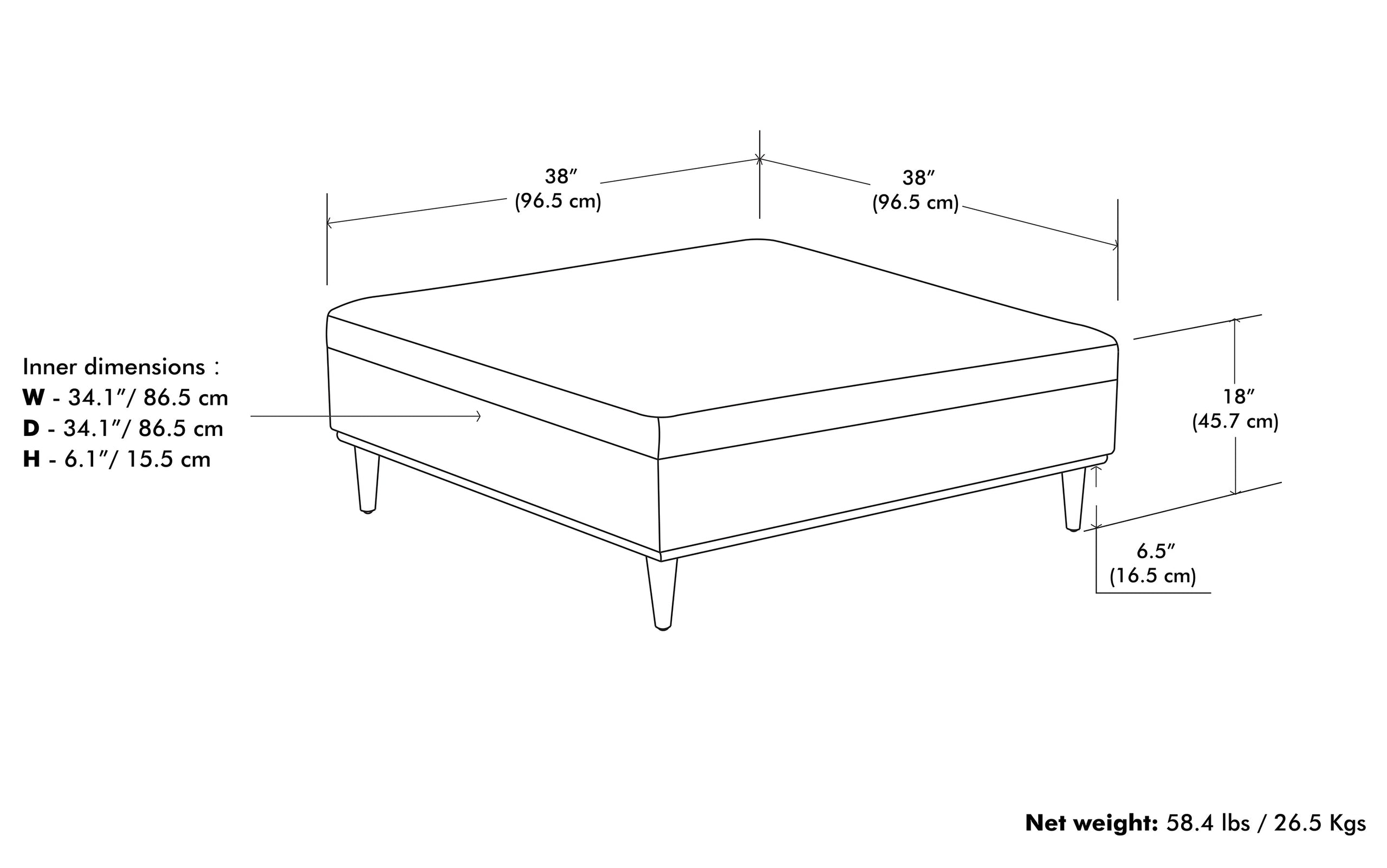 Distressed Saddle Brown Distressed Vegan Leather | Shiloh Square Storage Ottoman