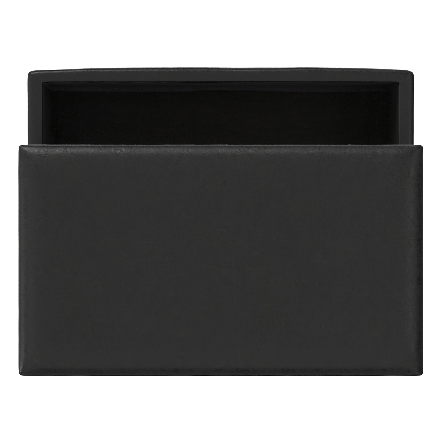 Distressed Black Distressed Vegan Leather | Owen Lift Top Large Coffee Table Storage Ottoman