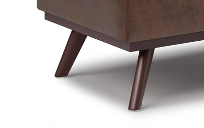Distressed Chestnut Brown Distressed Vegan Leather | Owen Lift Top Large Coffee Table Storage Ottoman