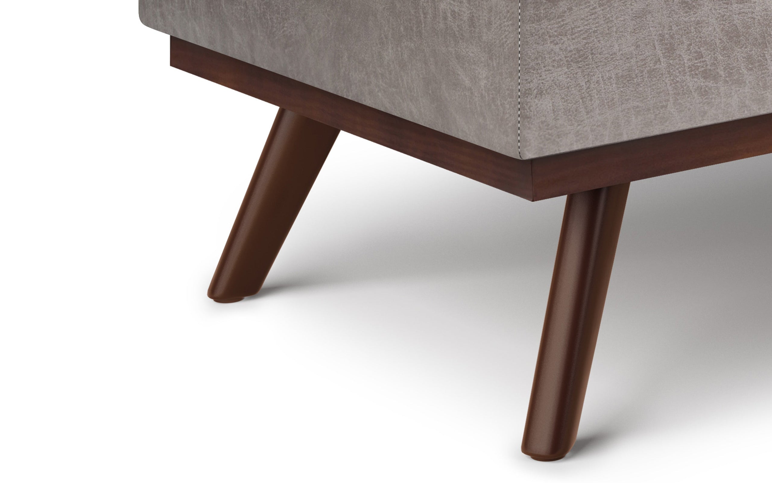 Distressed Grey Distressed Vegan Leather | Owen Lift Top Large Coffee Table Storage Ottoman