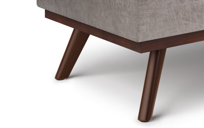 Distressed Grey Distressed Vegan Leather | Owen Lift Top Large Coffee Table Storage Ottoman