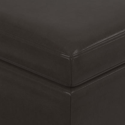 Tanners Brown Vegan Leather | Owen Medium Square Table Ottoman in Vegan Leather