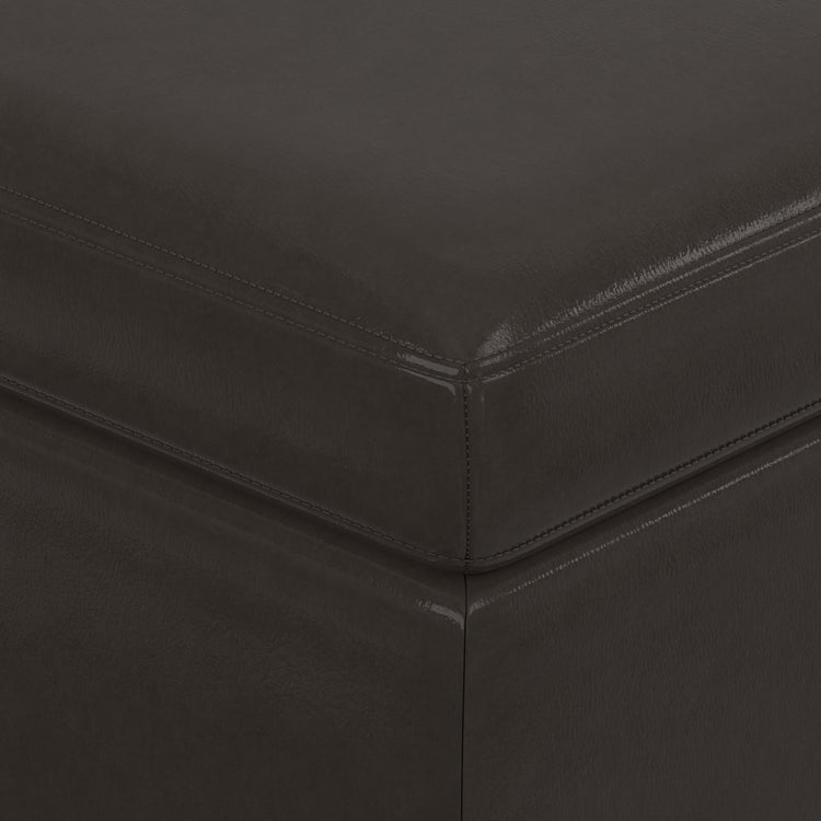 Tanners Brown Vegan Leather | Owen Medium Square Table Ottoman in Vegan Leather