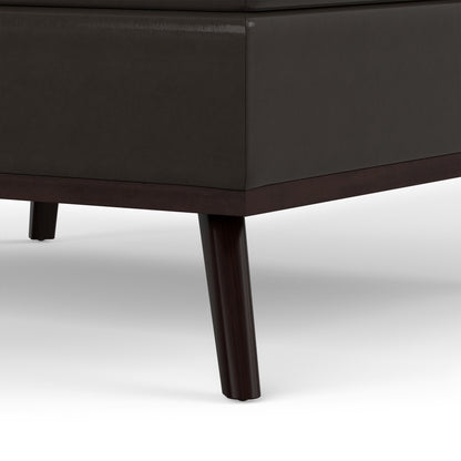 Tanners Brown Vegan Leather | Owen Medium Square Table Ottoman in Vegan Leather