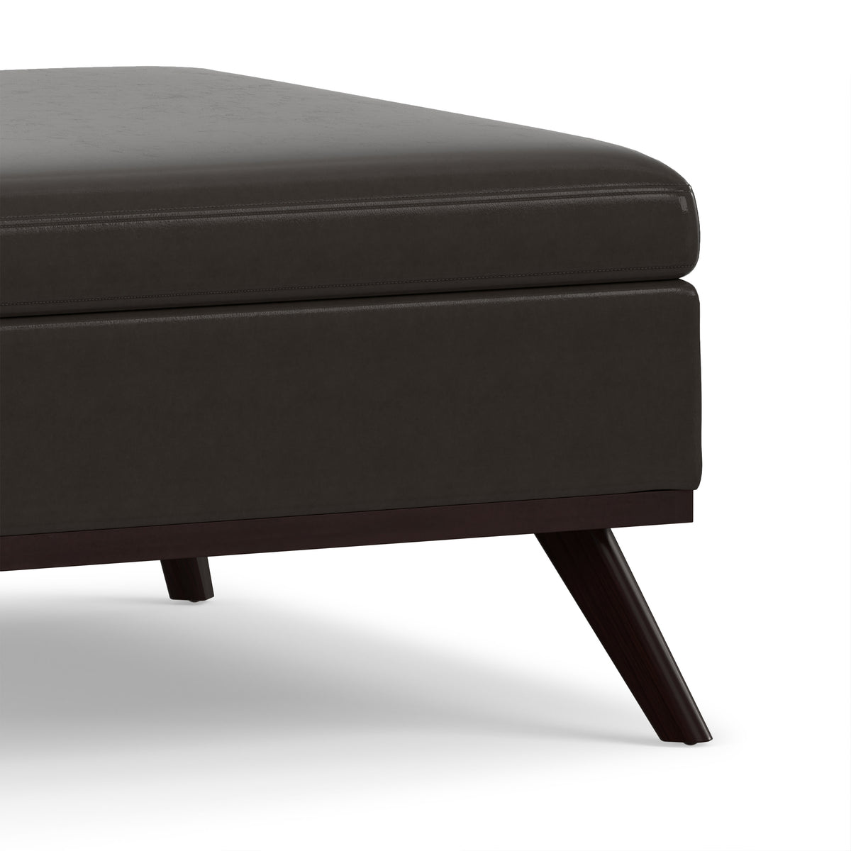 Tanners Brown Vegan Leather | Owen Medium Square Table Ottoman in Vegan Leather
