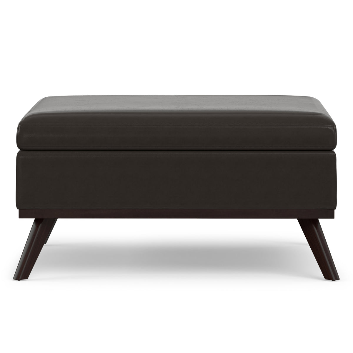Tanners Brown Vegan Leather | Owen Medium Square Table Ottoman in Vegan Leather