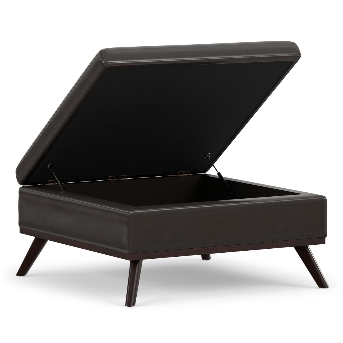 Tanners Brown Vegan Leather | Owen Medium Square Table Ottoman in Vegan Leather
