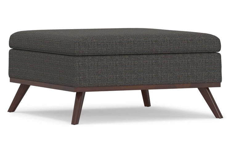 Ebony Tweed Style Fabric | Owen Coffee Table Ottoman with Storage