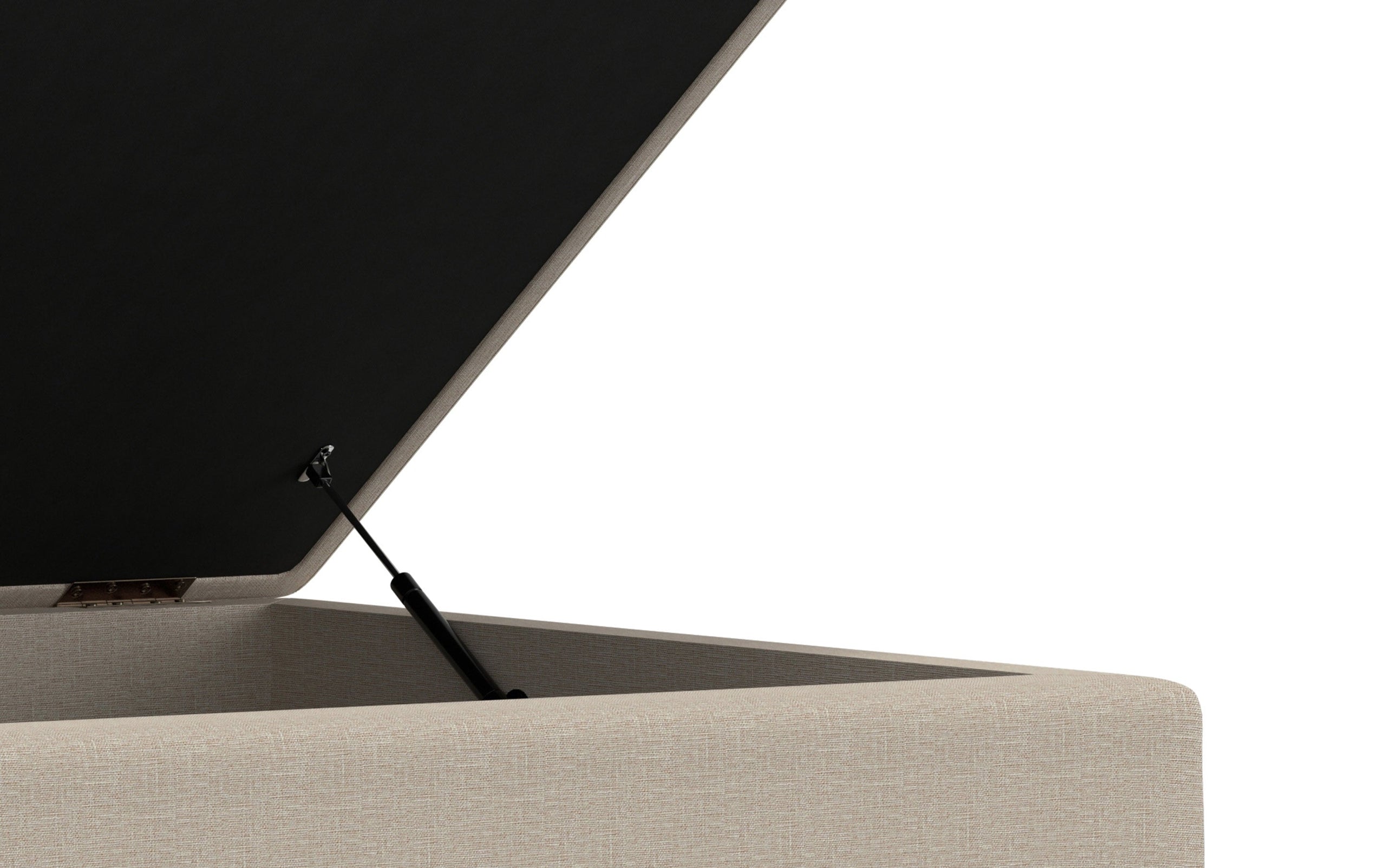 Natural Linen Style Fabric | Owen Coffee Table Ottoman with Storage