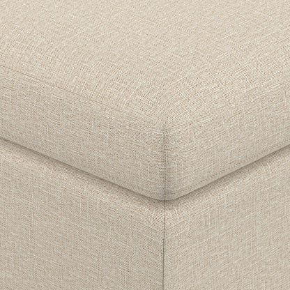 Natural Linen Style Fabric | Owen Medium Square Table Ottoman in Natural