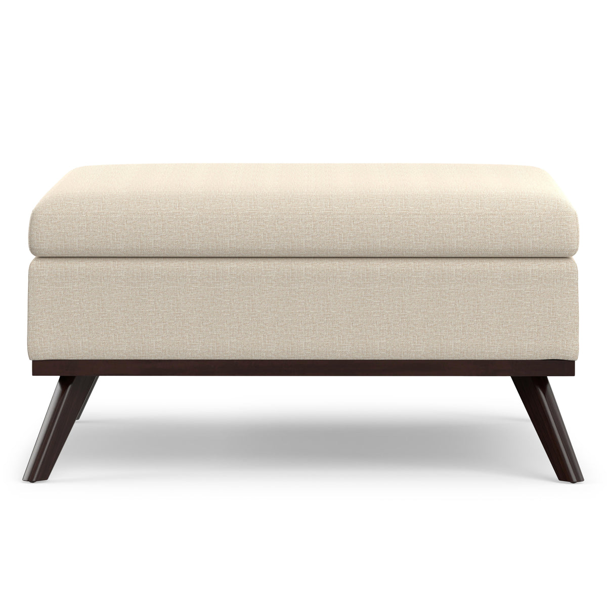 Natural Linen Style Fabric | Owen Medium Square Table Ottoman in Natural
