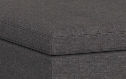 Slate Grey Linen Style Fabric | Owen Square Table Ottoman in Linen