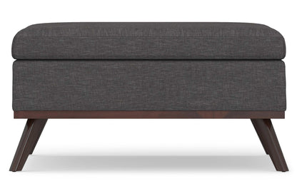 Slate Grey Linen Style Fabric | Owen Square Table Ottoman in Linen