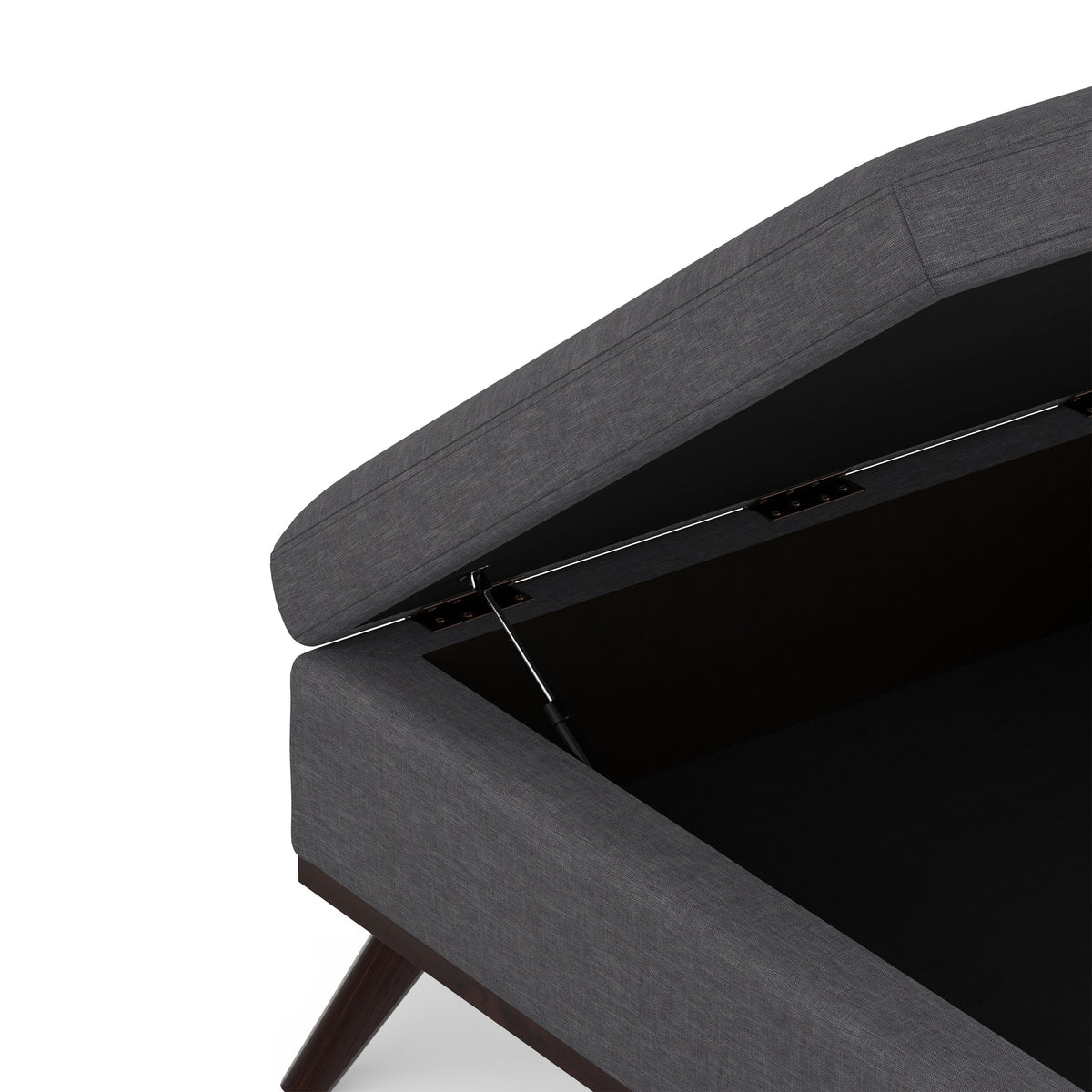 Slate Grey Linen Style Fabric | Owen Medium Square Table Ottoman in Linen