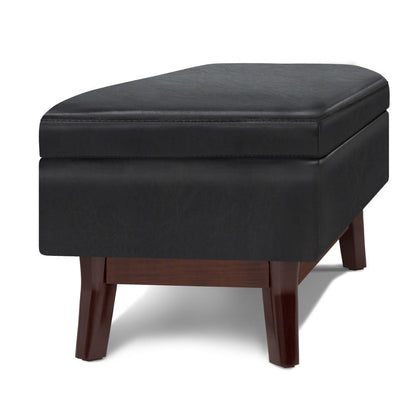 Midnight Black Vegan Leather | Owen Rectangular Storage Ottoman