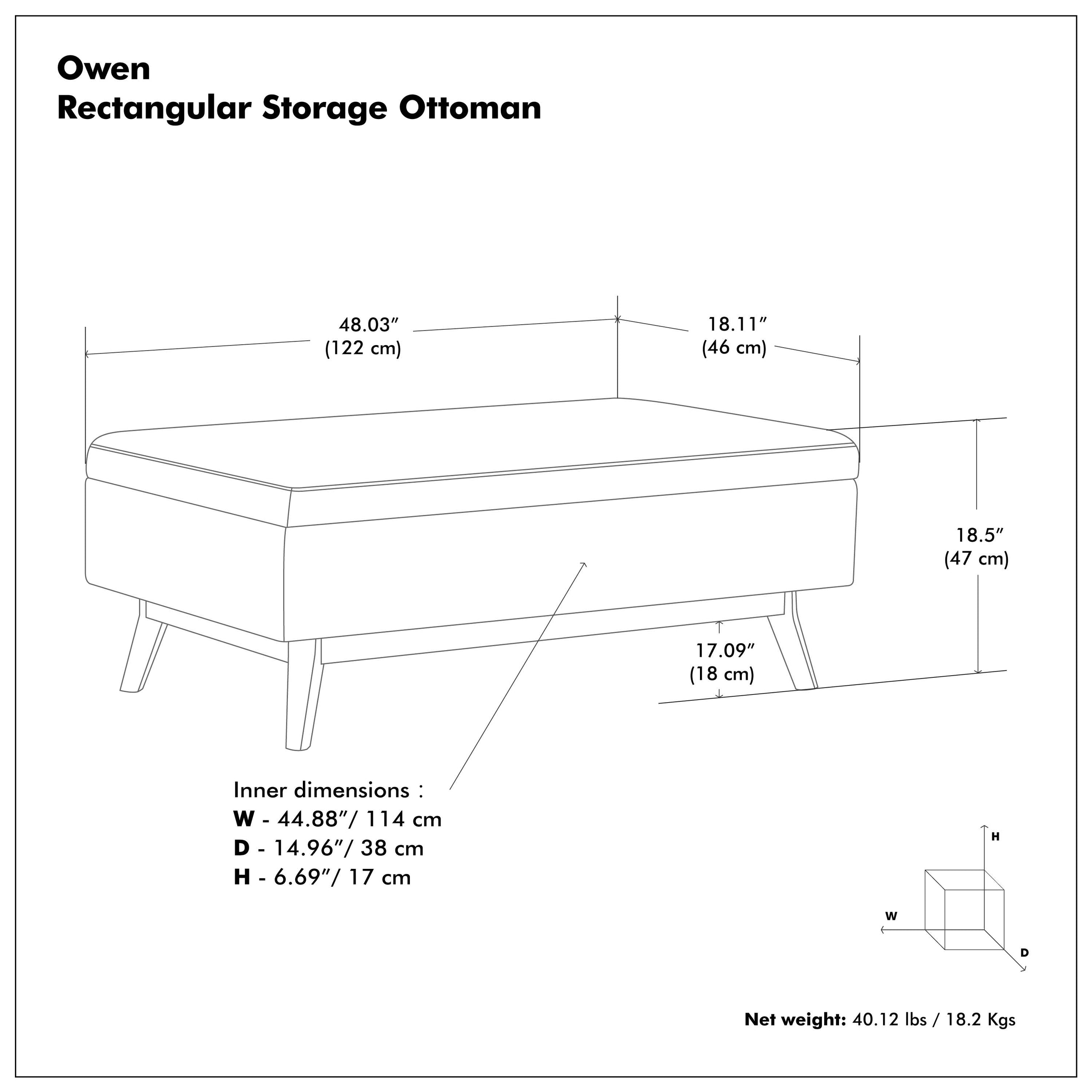 Distressed Grey Taupe Distressed Vegan Leather | Owen Rectangular Table Ottoman in Distressed Vegan Leather