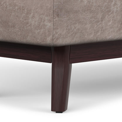 Distressed Grey Taupe Distressed Vegan Leather | Owen Rectangular Table Ottoman in Distressed Vegan Leather