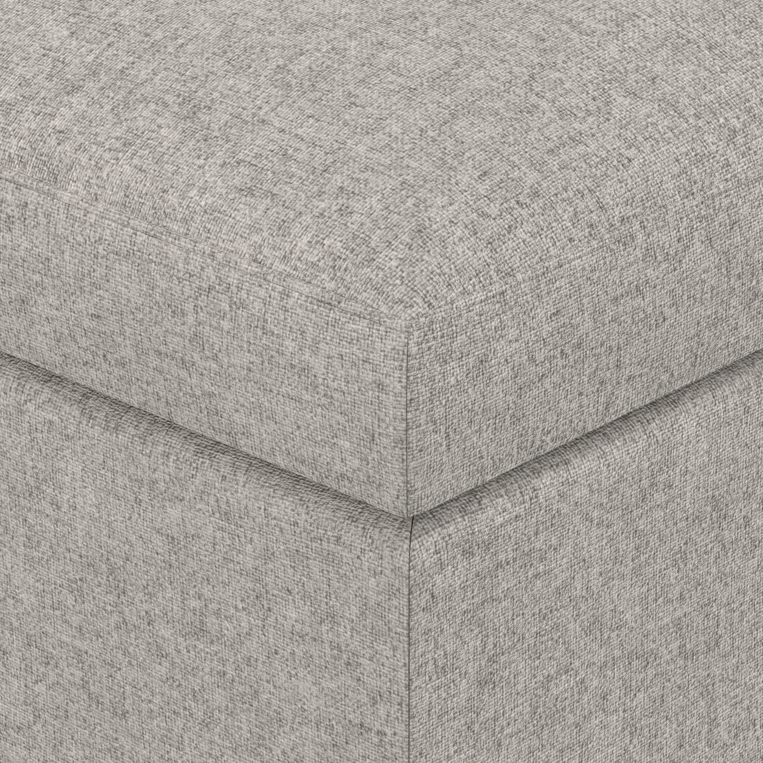 Cloud Grey Linen Style Fabric | Owen Small Coffee Table Ottoman in Linen