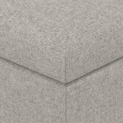 Cloud Grey Linen Style Fabric | Owen Small Coffee Table Ottoman in Linen
