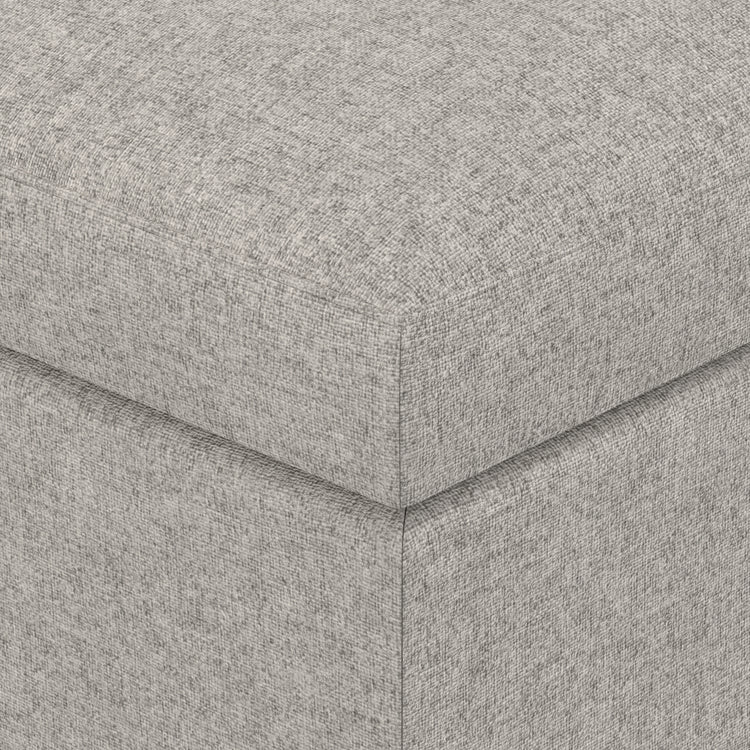 Cloud Grey Linen Style Fabric | Owen Small Coffee Table Ottoman in Linen