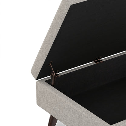 Cloud Grey Linen Style Fabric | Owen Small Coffee Table Ottoman in Linen