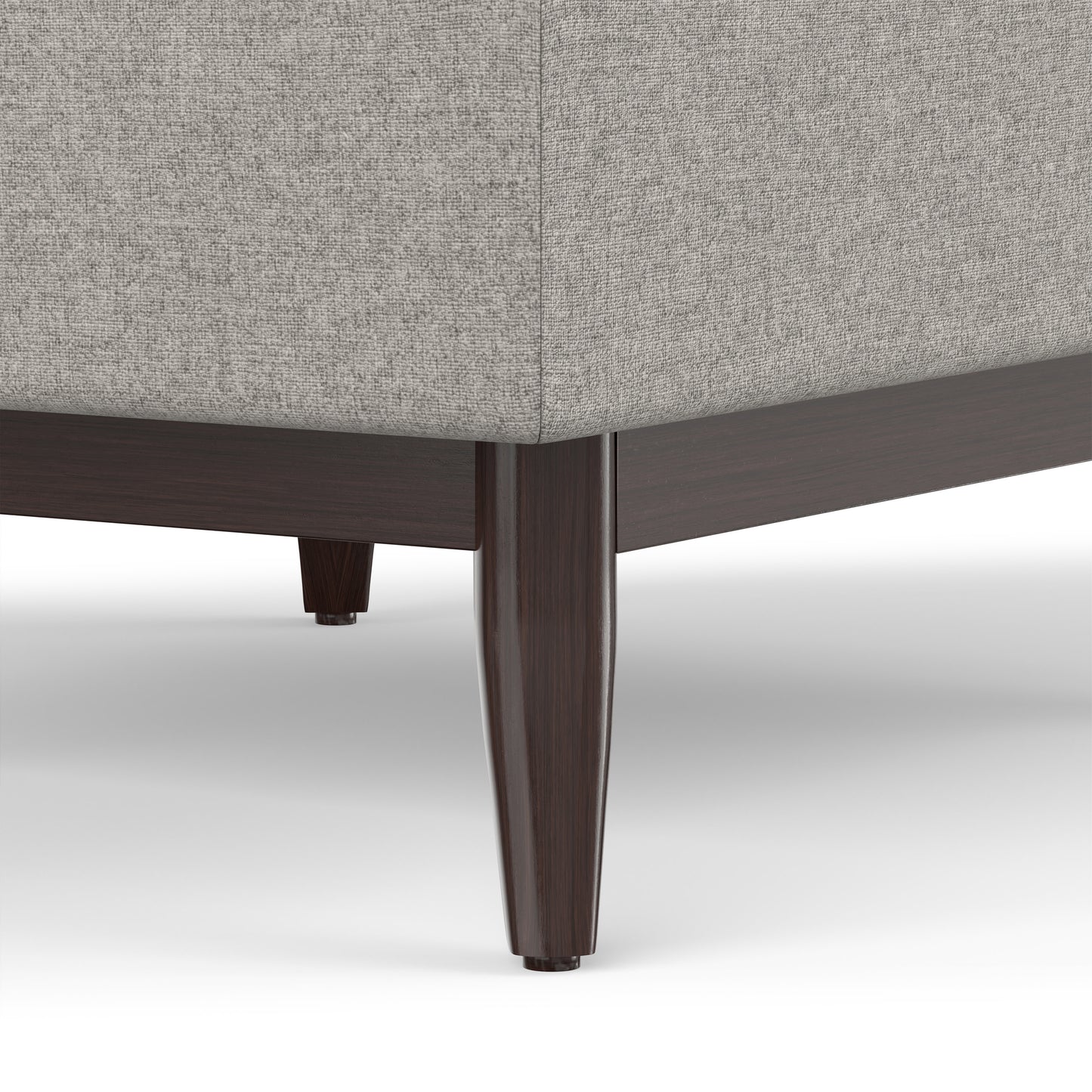 Cloud Grey Linen Style Fabric | Owen Small Coffee Table Ottoman in Linen