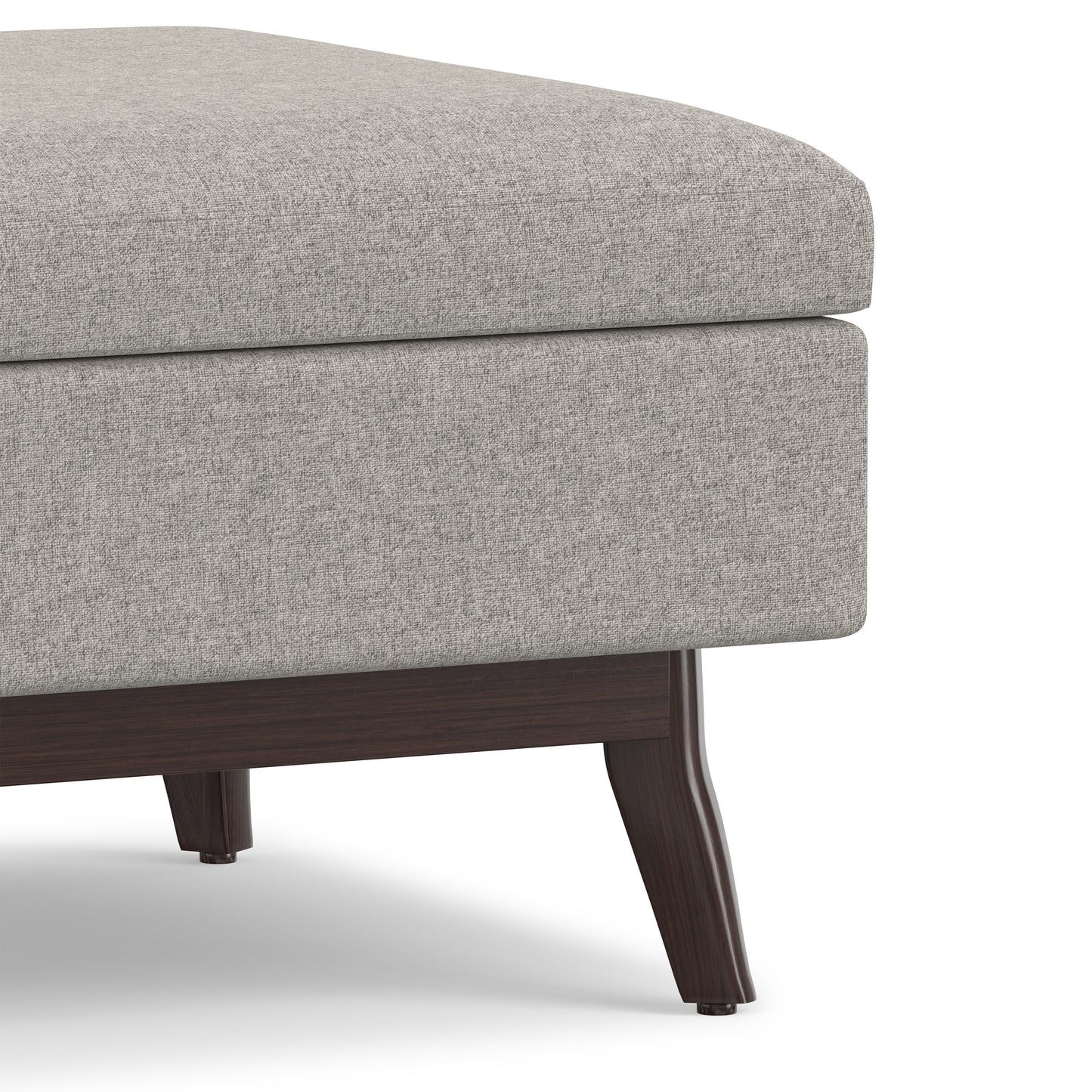 Cloud Grey Linen Style Fabric | Owen Small Coffee Table Ottoman in Linen