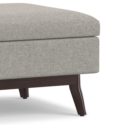Cloud Grey Linen Style Fabric | Owen Small Coffee Table Ottoman in Linen