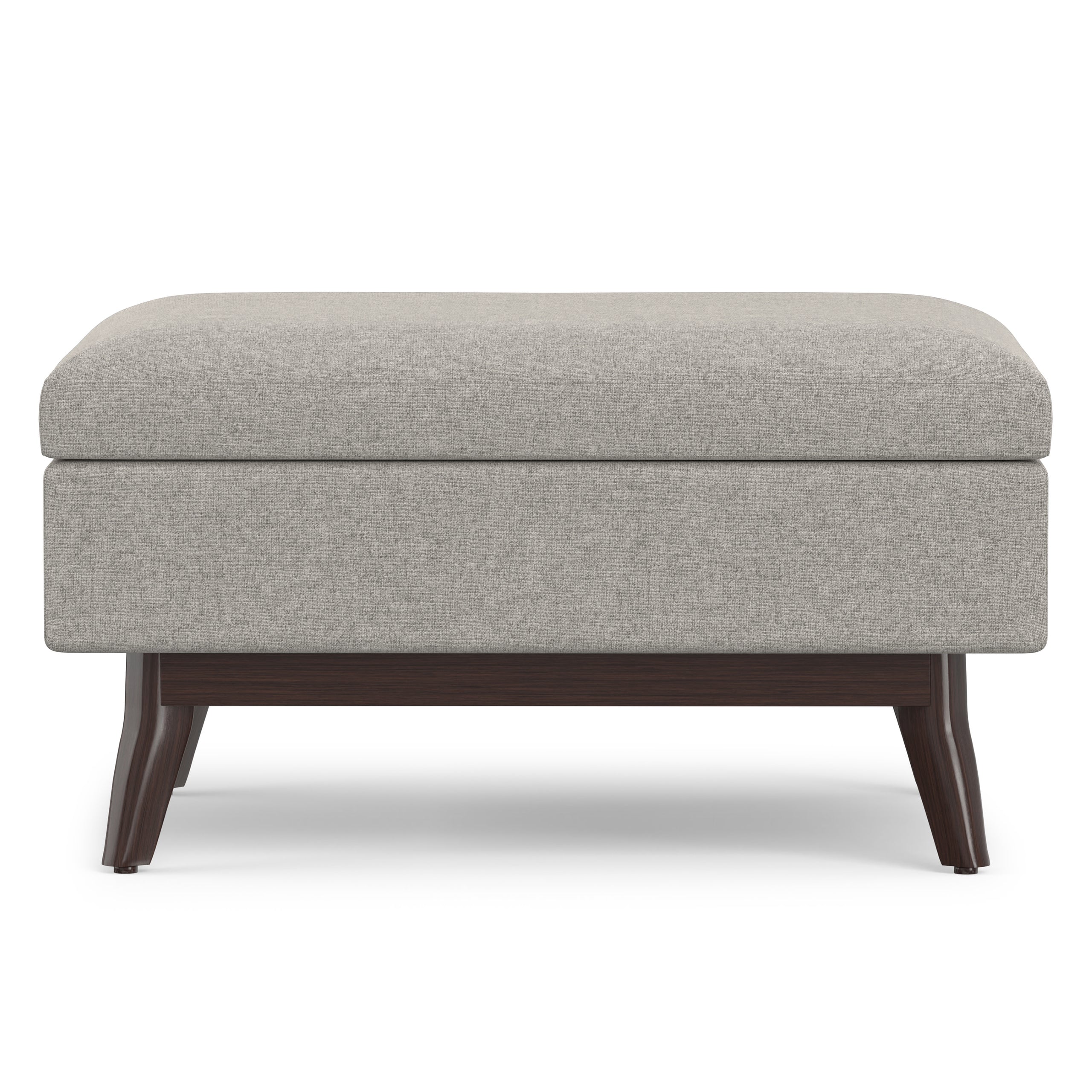 Cloud Grey Linen Style Fabric | Owen Small Coffee Table Ottoman in Linen