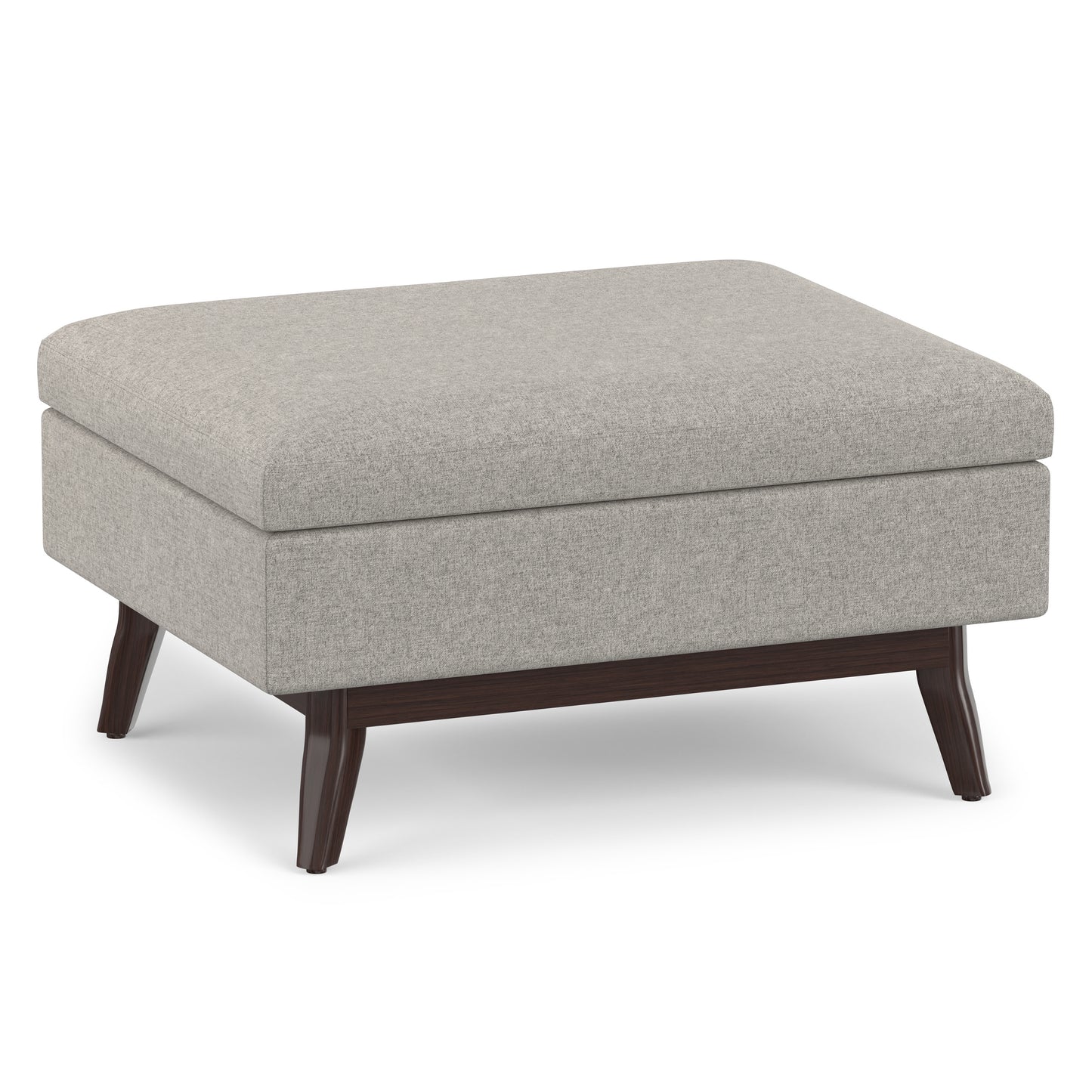 Cloud Grey Linen Style Fabric | Owen Small Coffee Table Ottoman in Linen