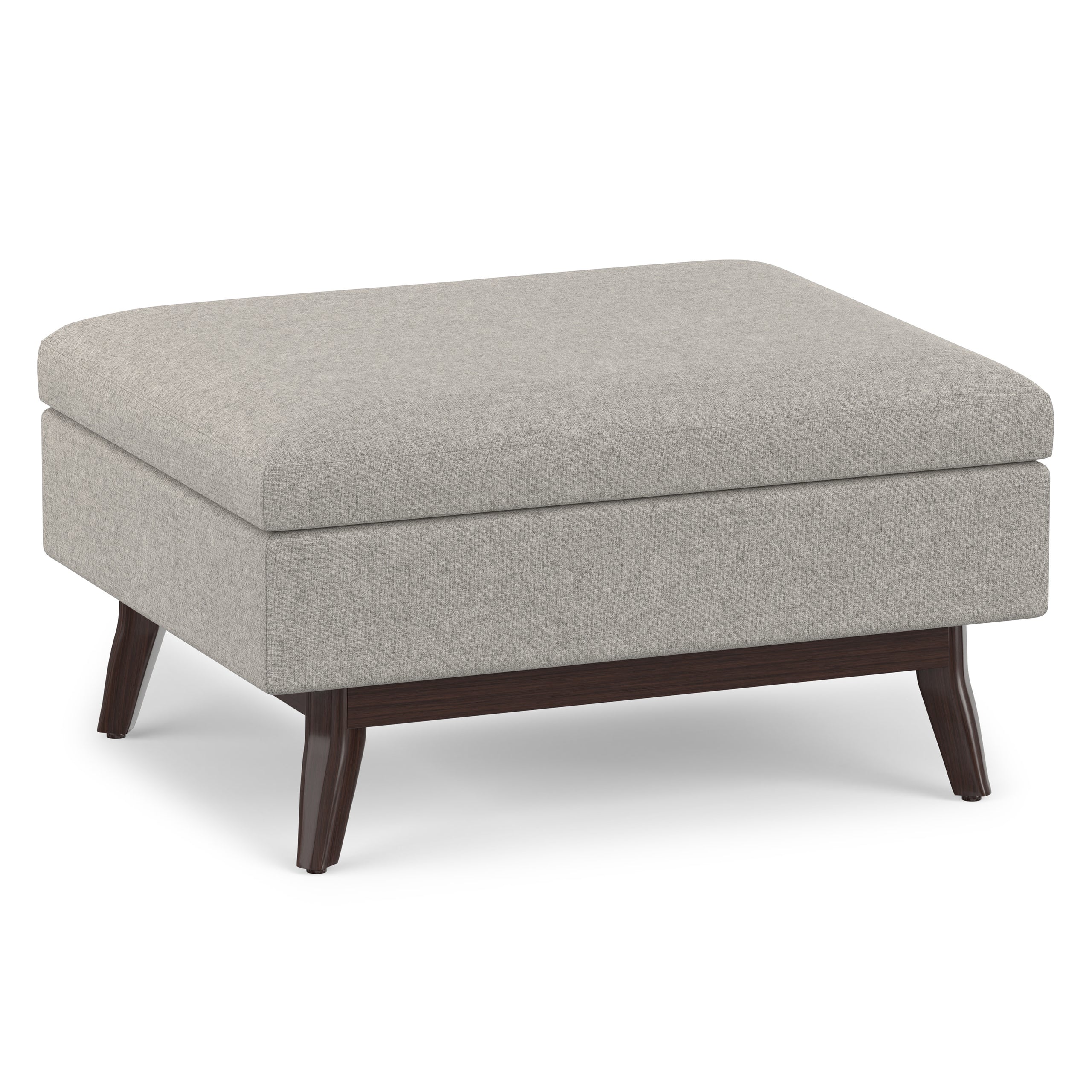 Cloud Grey Linen Style Fabric | Owen Small Coffee Table Ottoman in Linen