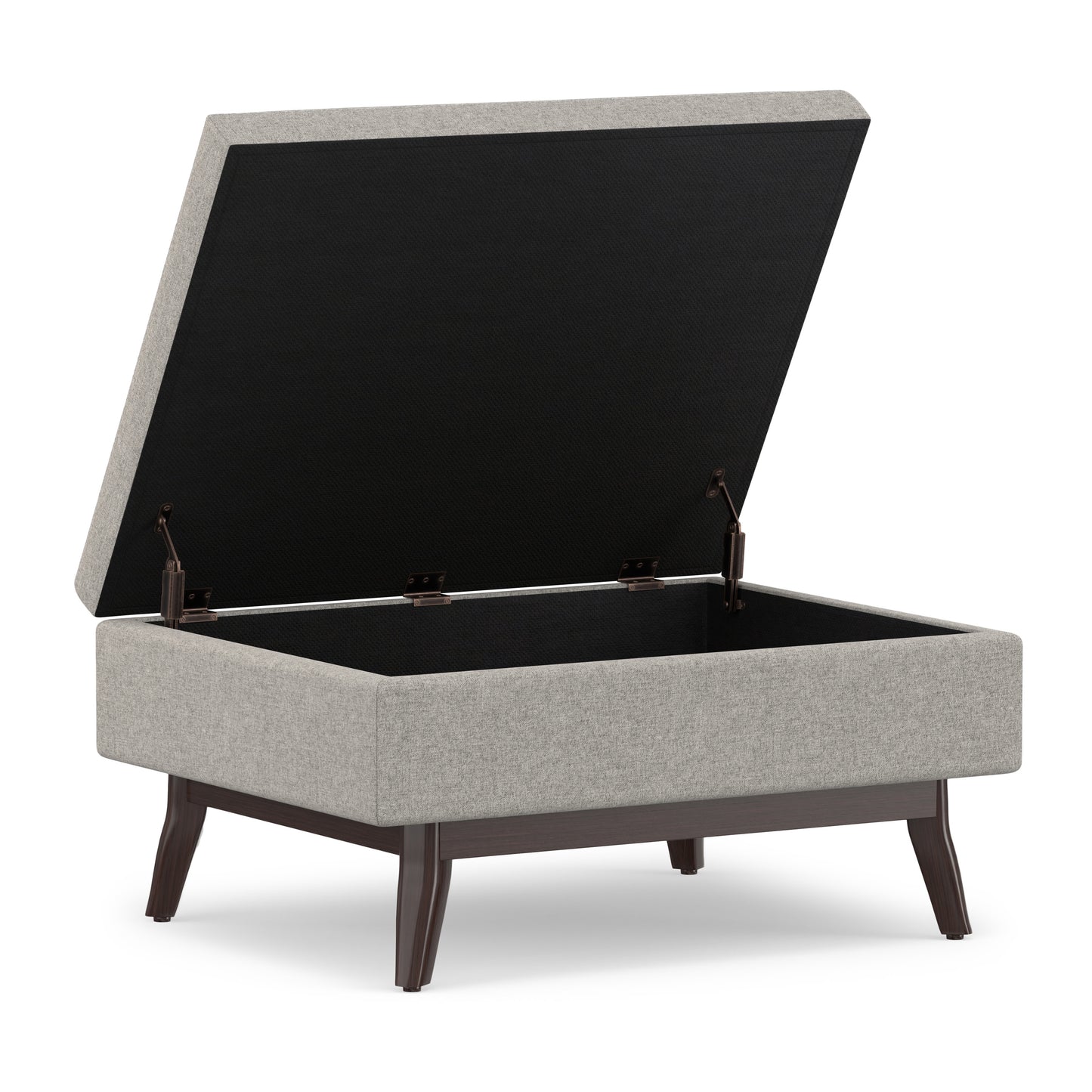 Cloud Grey Linen Style Fabric | Owen Small Coffee Table Ottoman in Linen