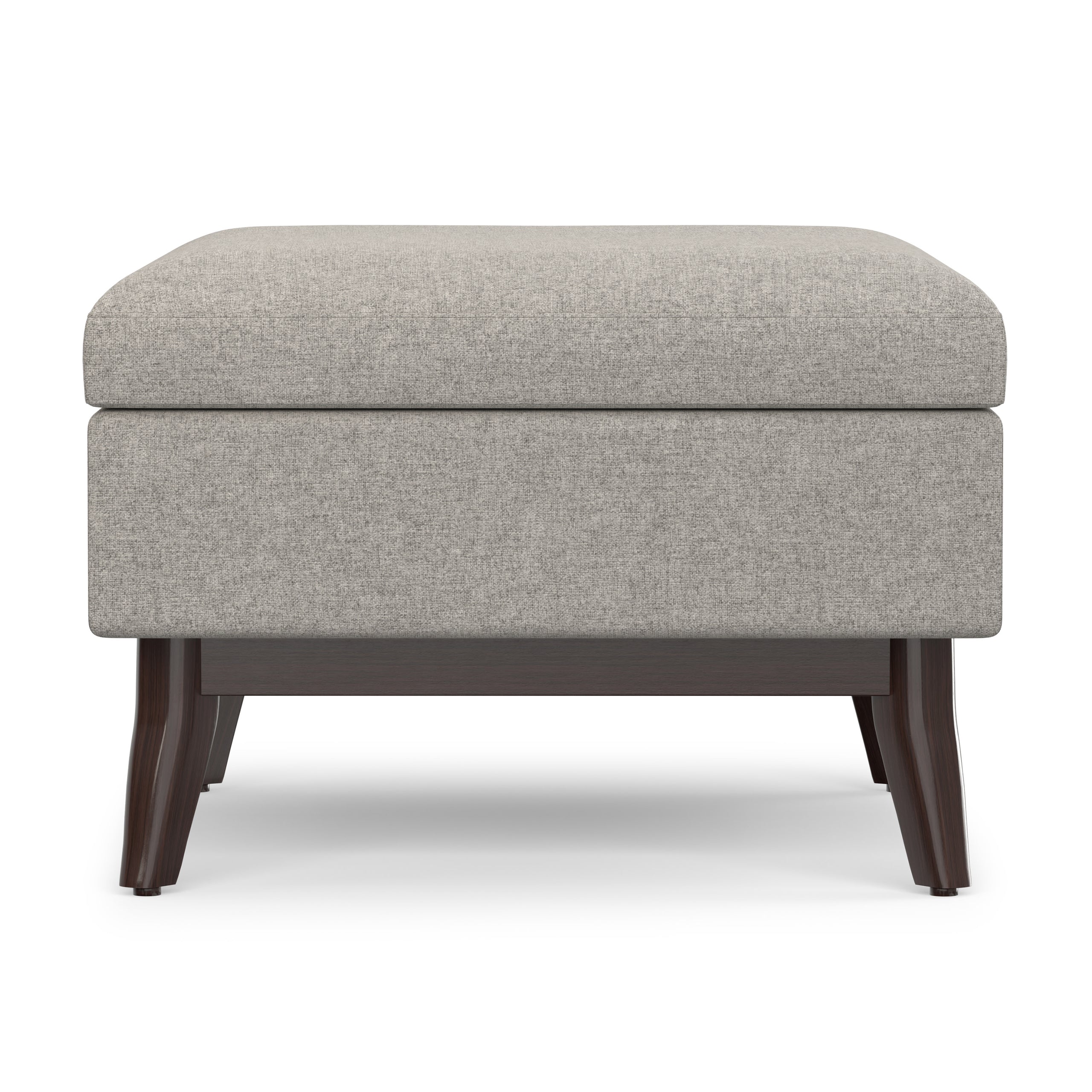 Cloud Grey Linen Style Fabric | Owen Small Coffee Table Ottoman in Linen