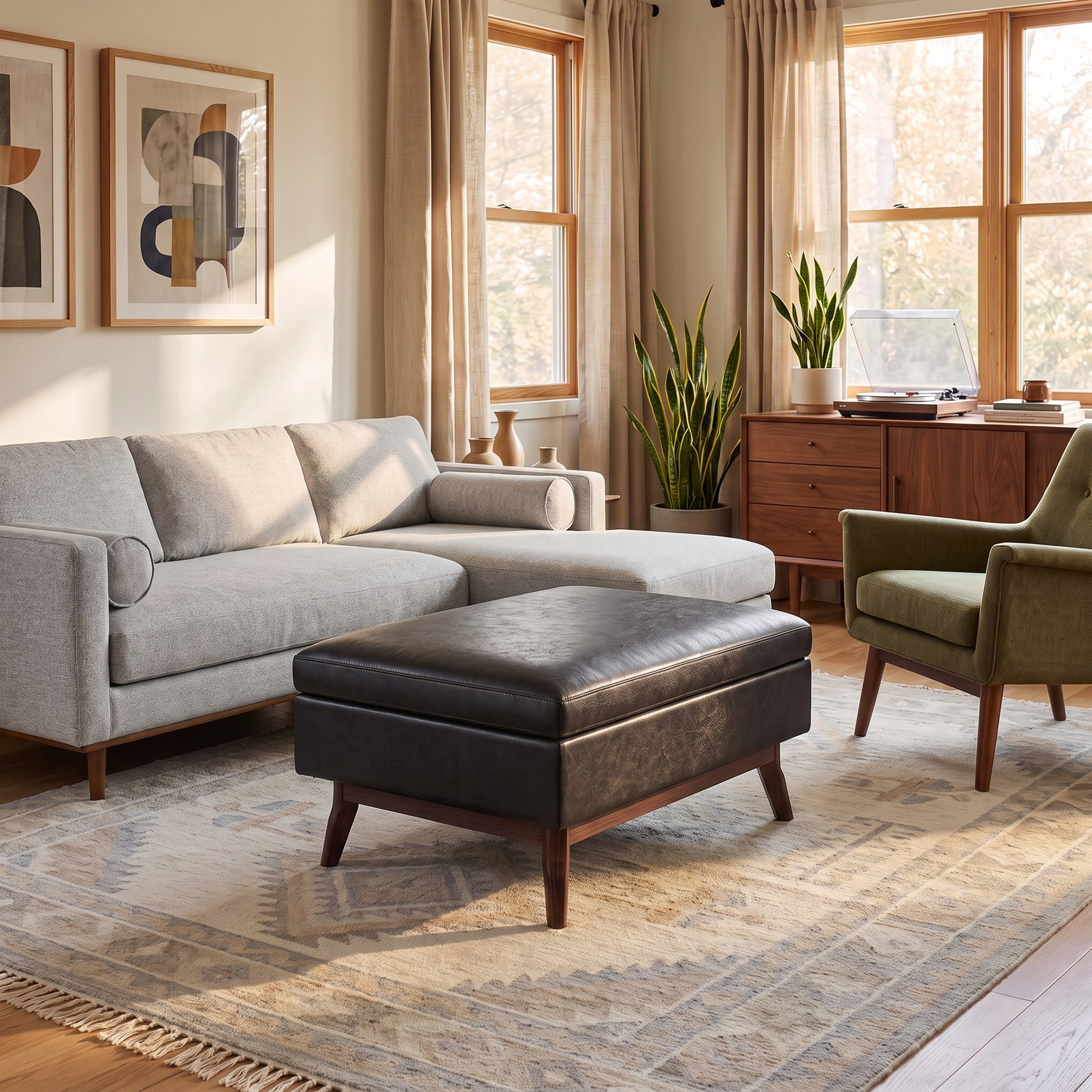 Large Vegan Leather Storage Ottoman | Owen Ottoman – Simpli Home Large Vegan Leather Storage Ottoman | Owen Ottoman – Simpli Home