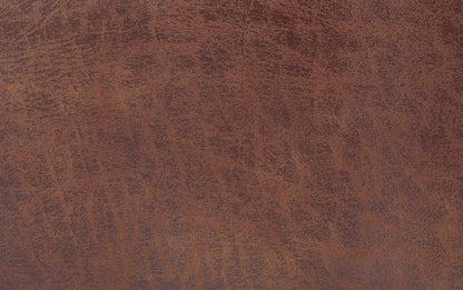 Distressed Saddle Brown Distressed Vegan Leather | Owen Small Coffee Table Ottoman in Distressed Vegan Leather