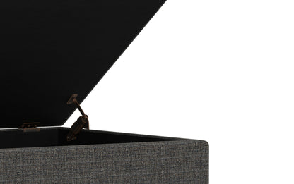 Ebony Tweed Style Fabric | Owen Coffee Table Ottoman with Storage