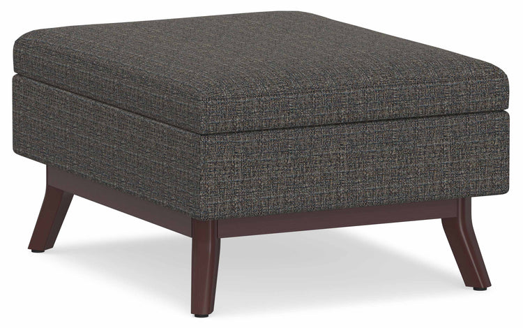 Ebony Tweed Style Fabric | Owen Coffee Table Ottoman with Storage