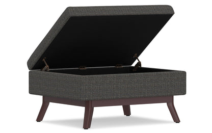 Ebony Tweed Style Fabric | Owen Coffee Table Ottoman with Storage