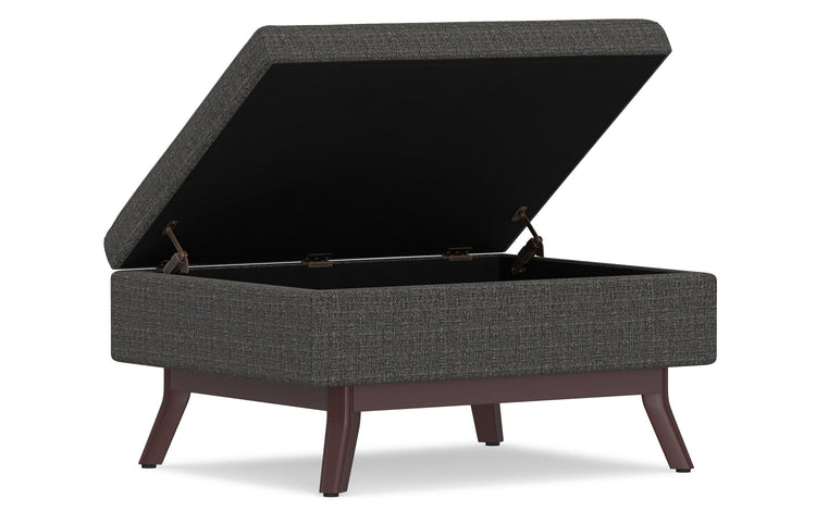 Ebony Tweed Style Fabric | Owen Coffee Table Ottoman with Storage