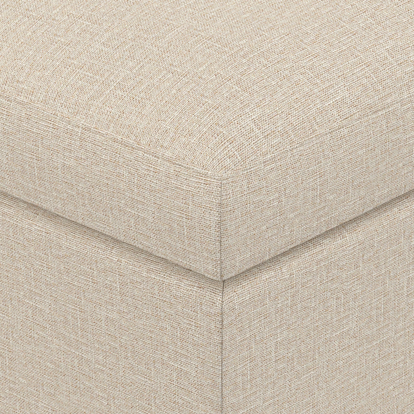 Natural Linen Style Fabric | Owen Small Coffee Table Ottoman in Linen