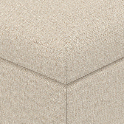Natural Linen Style Fabric | Owen Small Coffee Table Ottoman in Linen