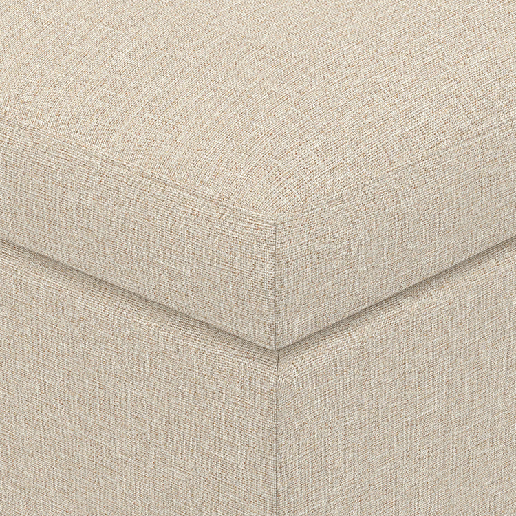 Natural Linen Style Fabric | Owen Small Coffee Table Ottoman in Linen