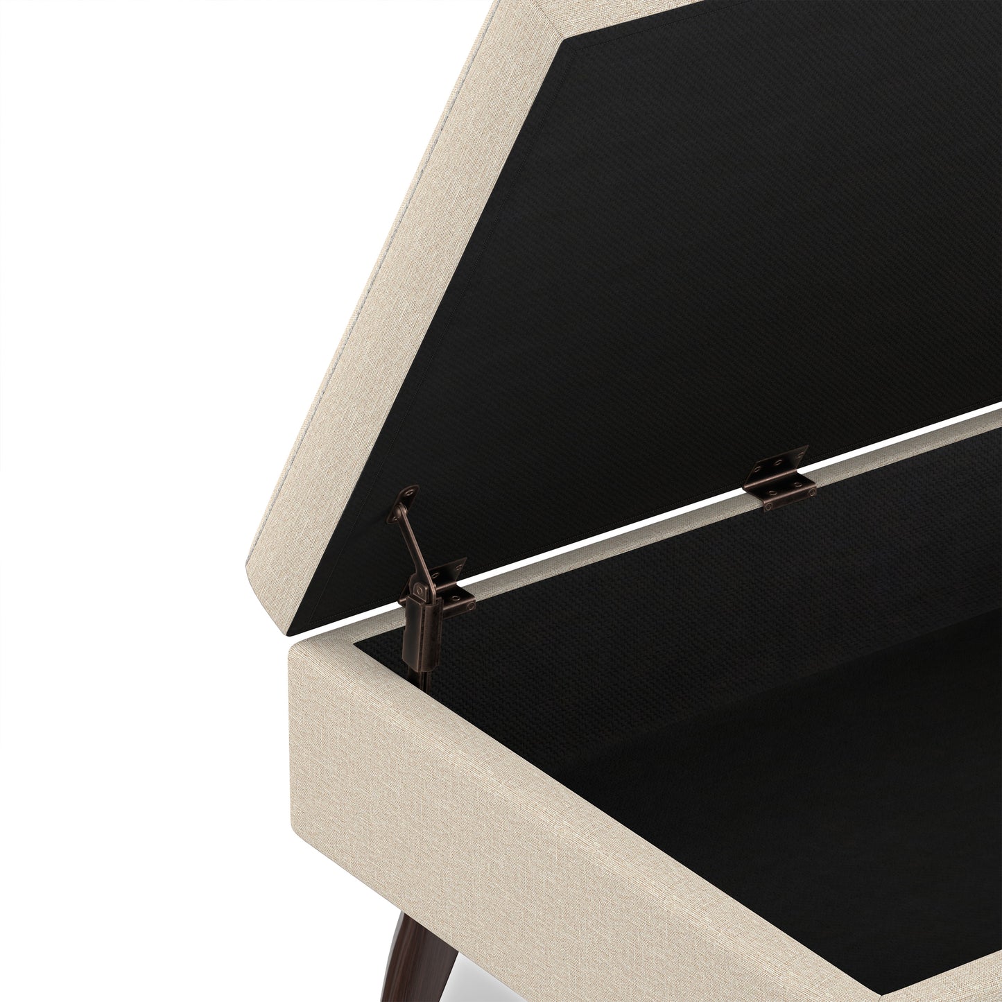 Natural Linen Style Fabric | Owen Small Coffee Table Ottoman in Linen