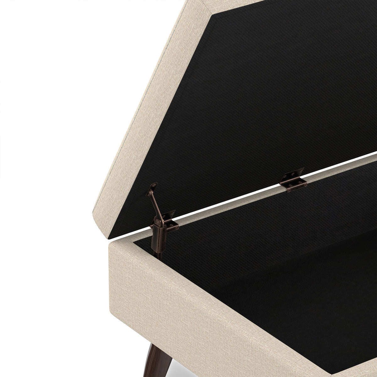 Natural Linen Style Fabric | Owen Small Coffee Table Ottoman in Linen