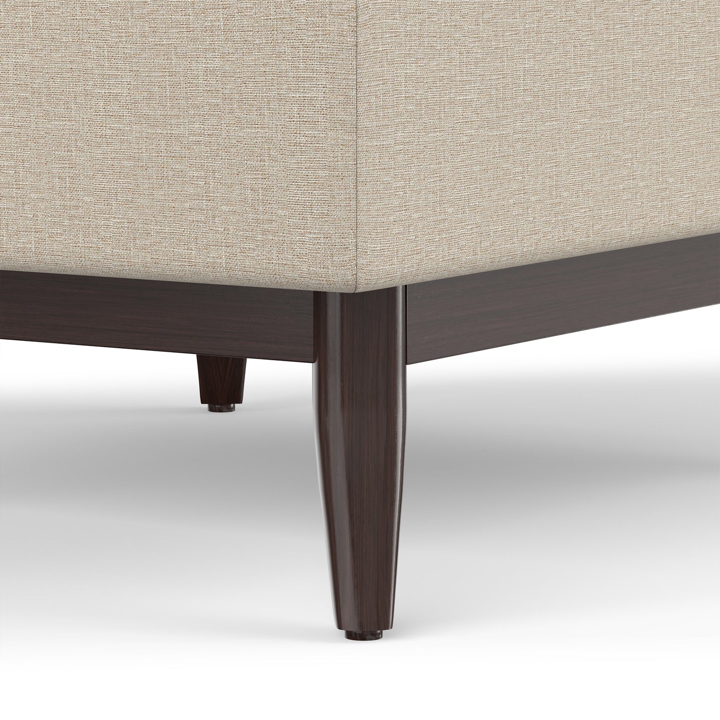 Natural Linen Style Fabric | Owen Small Coffee Table Ottoman in Linen