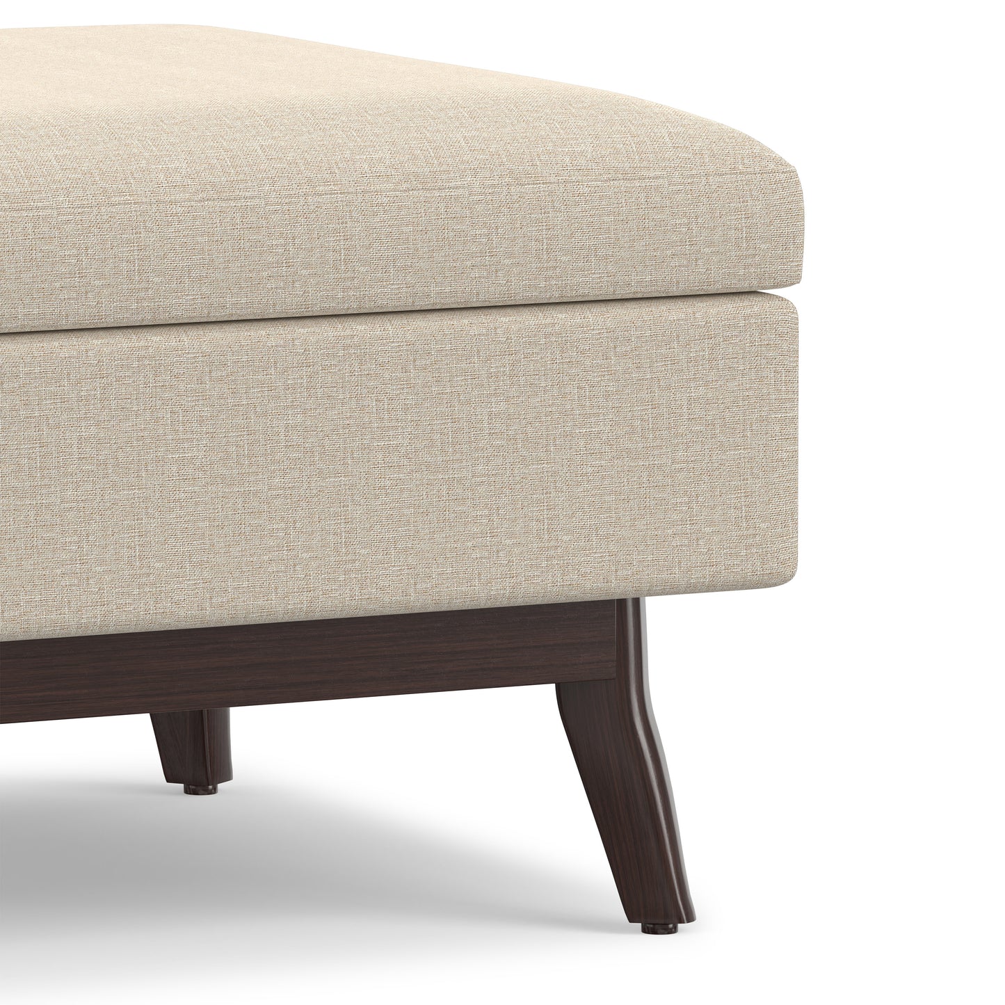 Natural Linen Style Fabric | Owen Small Coffee Table Ottoman in Linen