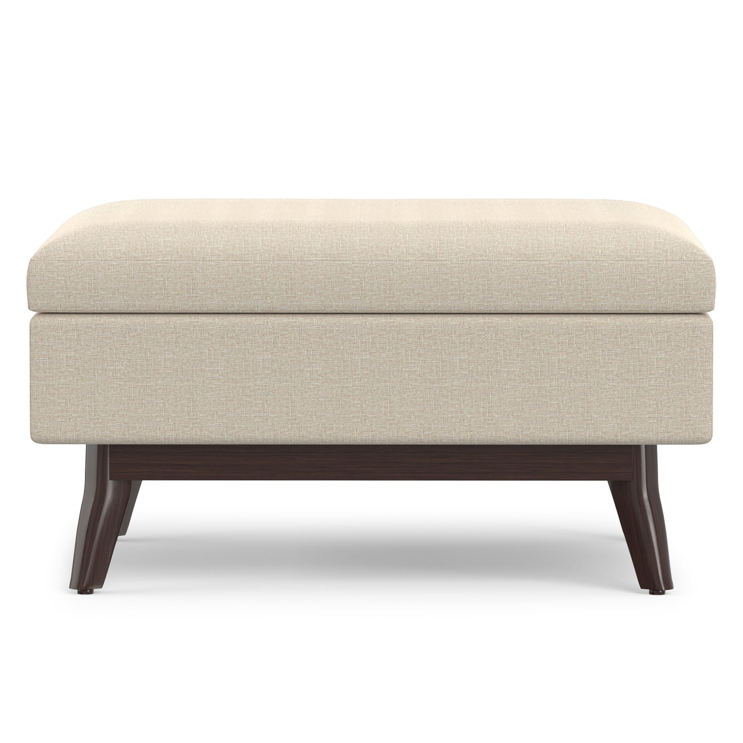 Natural Linen Style Fabric | Owen Small Coffee Table Ottoman in Linen