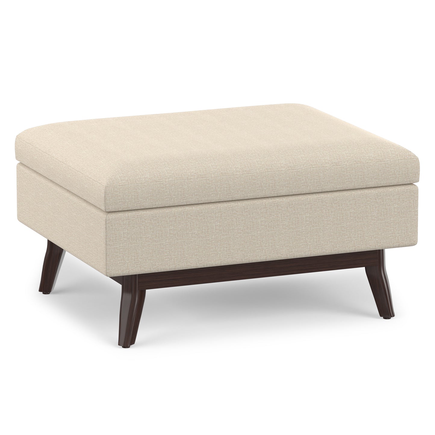 Natural Linen Style Fabric | Owen Small Coffee Table Ottoman in Linen